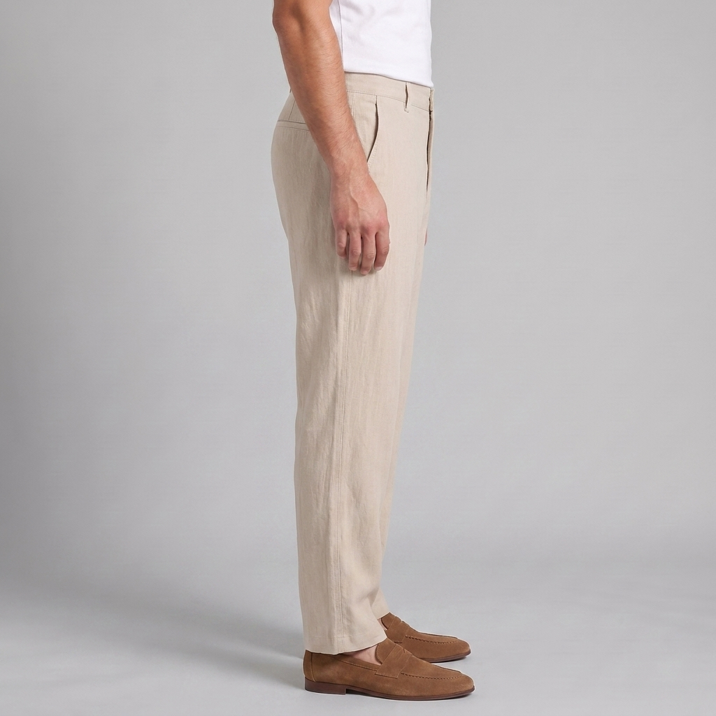 Men's Linen Blend Wide Leg Trousers
