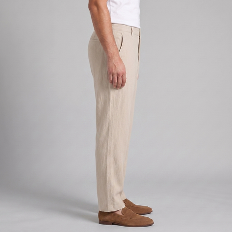 Men's Linen Blend Wide Leg Trousers