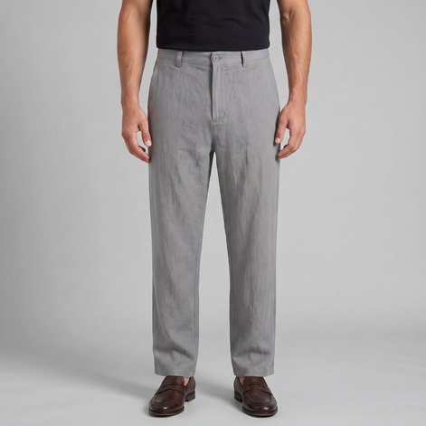 Men's Linen Blend Wide Leg Trousers