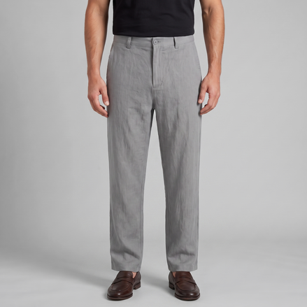 Men's Linen Blend Wide Leg Trousers