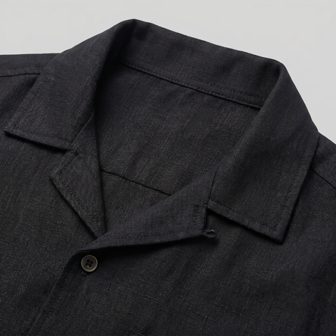 Men's Linen Camp Collar Shirt and Shorts Set