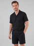 Men's Linen Camp Collar Shirt and Shorts Set