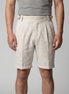 Men's Linen Classic Shorts with Adjustable Waist and Pleats