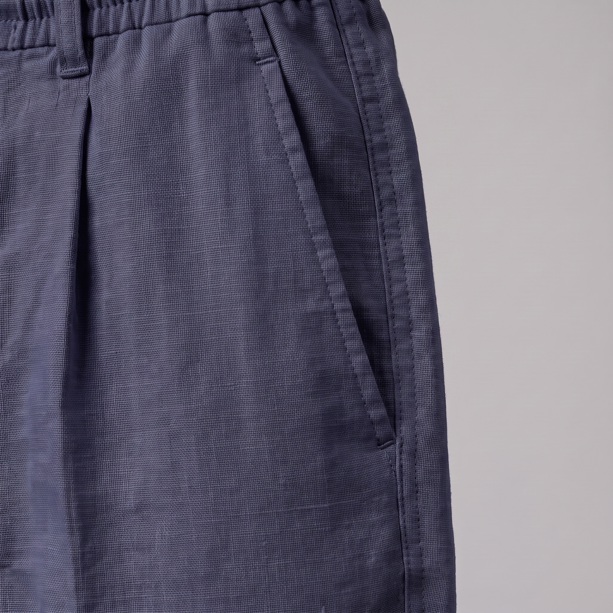 Men's Linen Drawstring Pleated Trousers