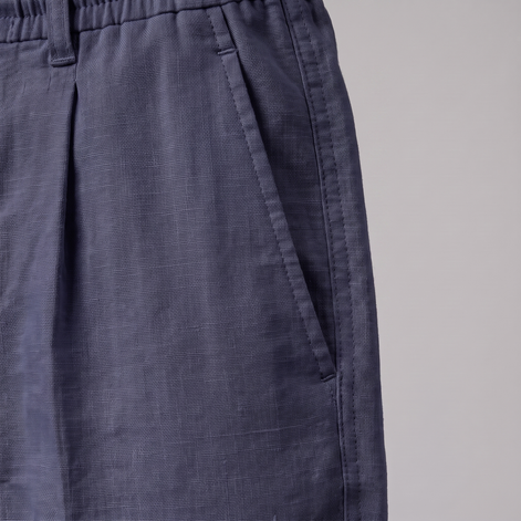 Men's Linen Drawstring Pleated Trousers