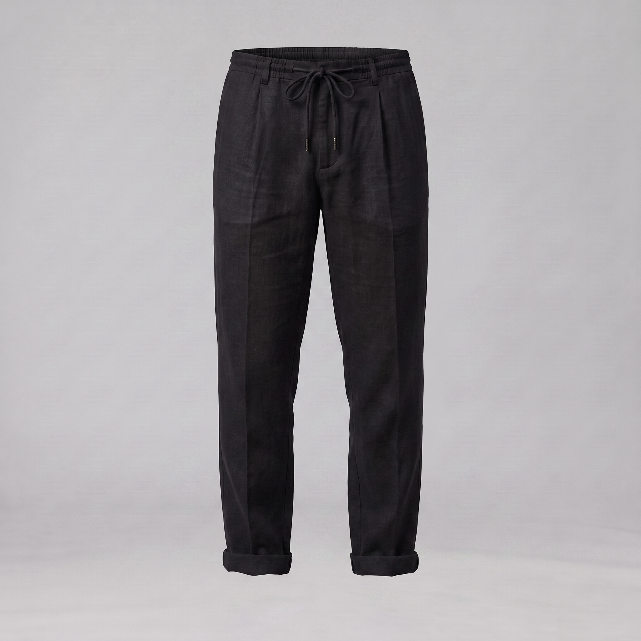Men's Linen Drawstring Pleated Trousers