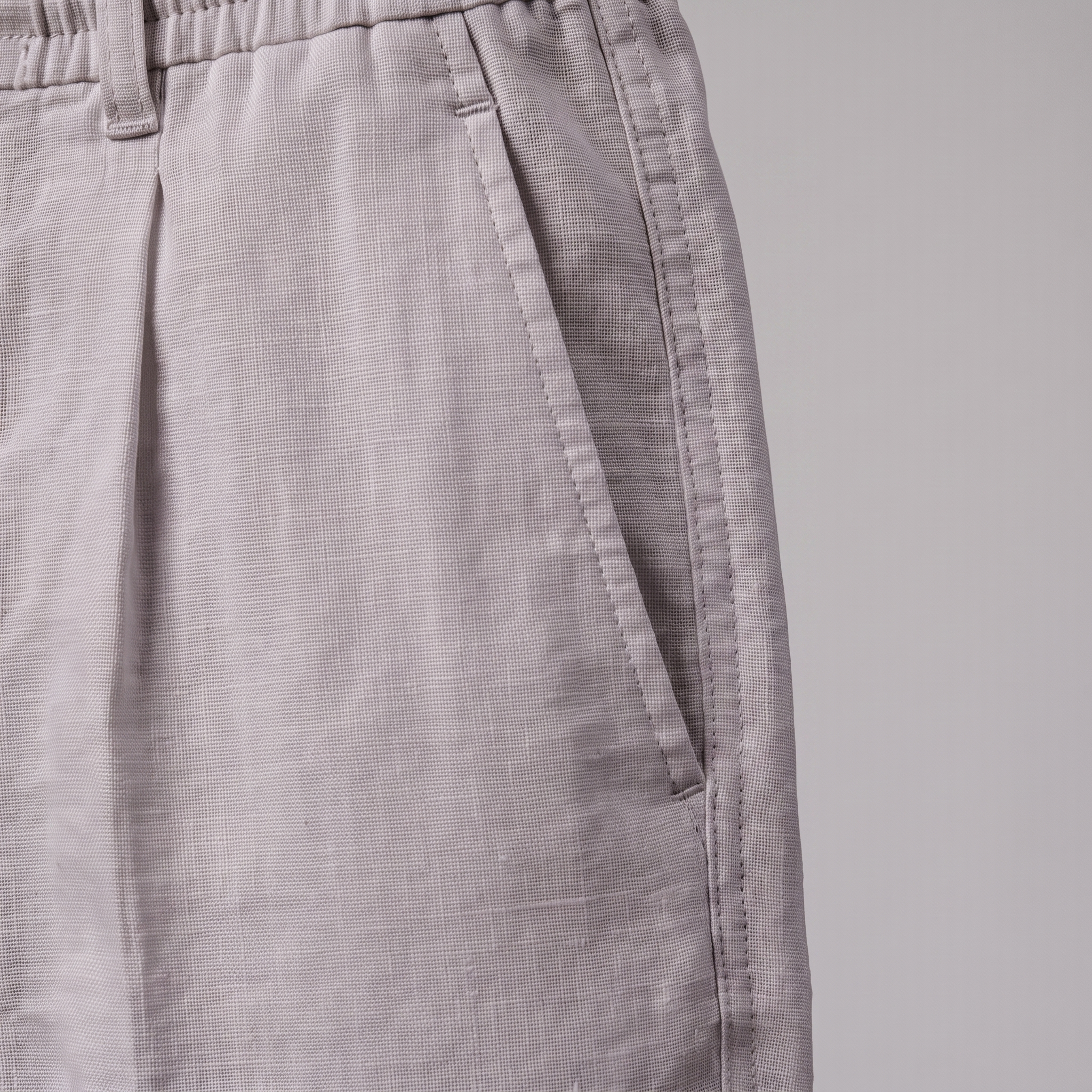 Men's Linen Drawstring Pleated Trousers