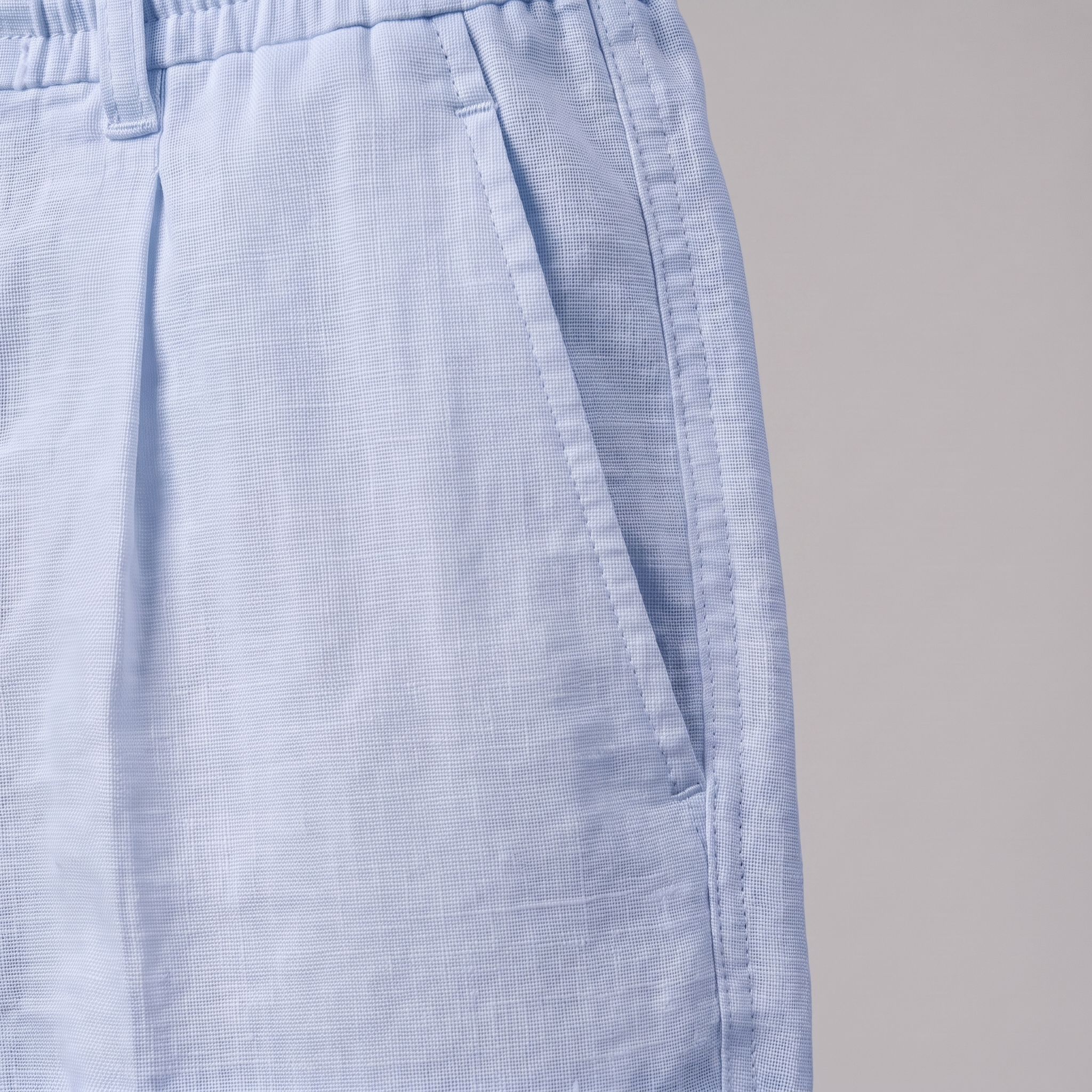 Men's Linen Drawstring Pleated Trousers