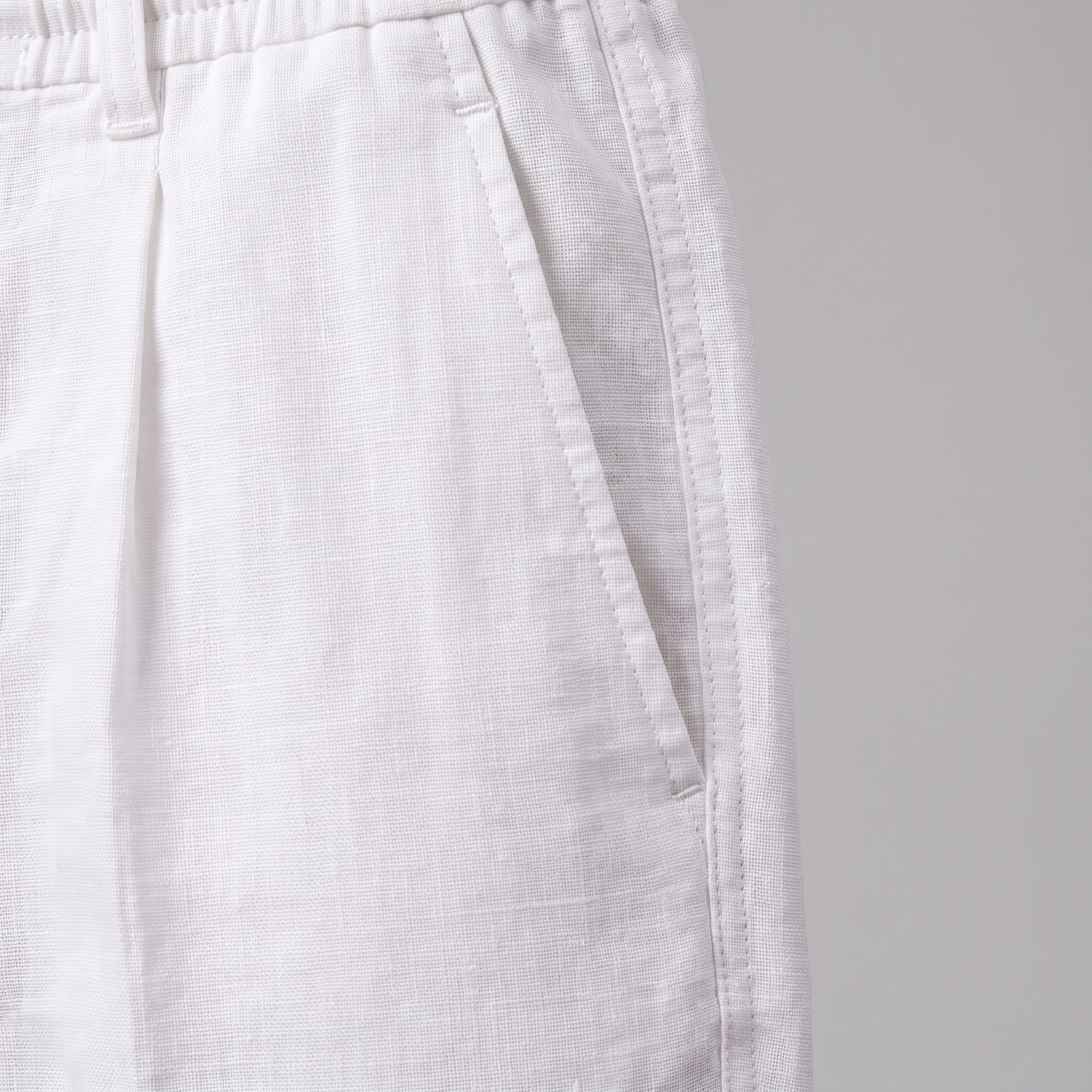 Men's Linen Drawstring Pleated Trousers