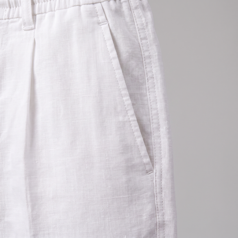 Men's Linen Drawstring Pleated Trousers