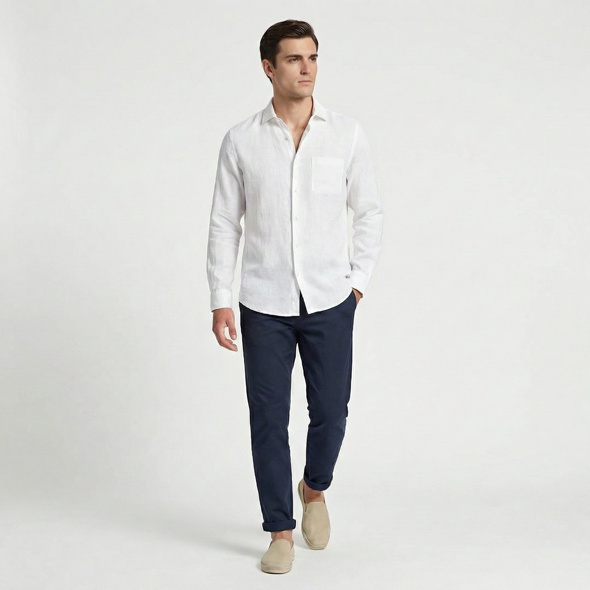 Men's Linen Long Sleeve Shirt