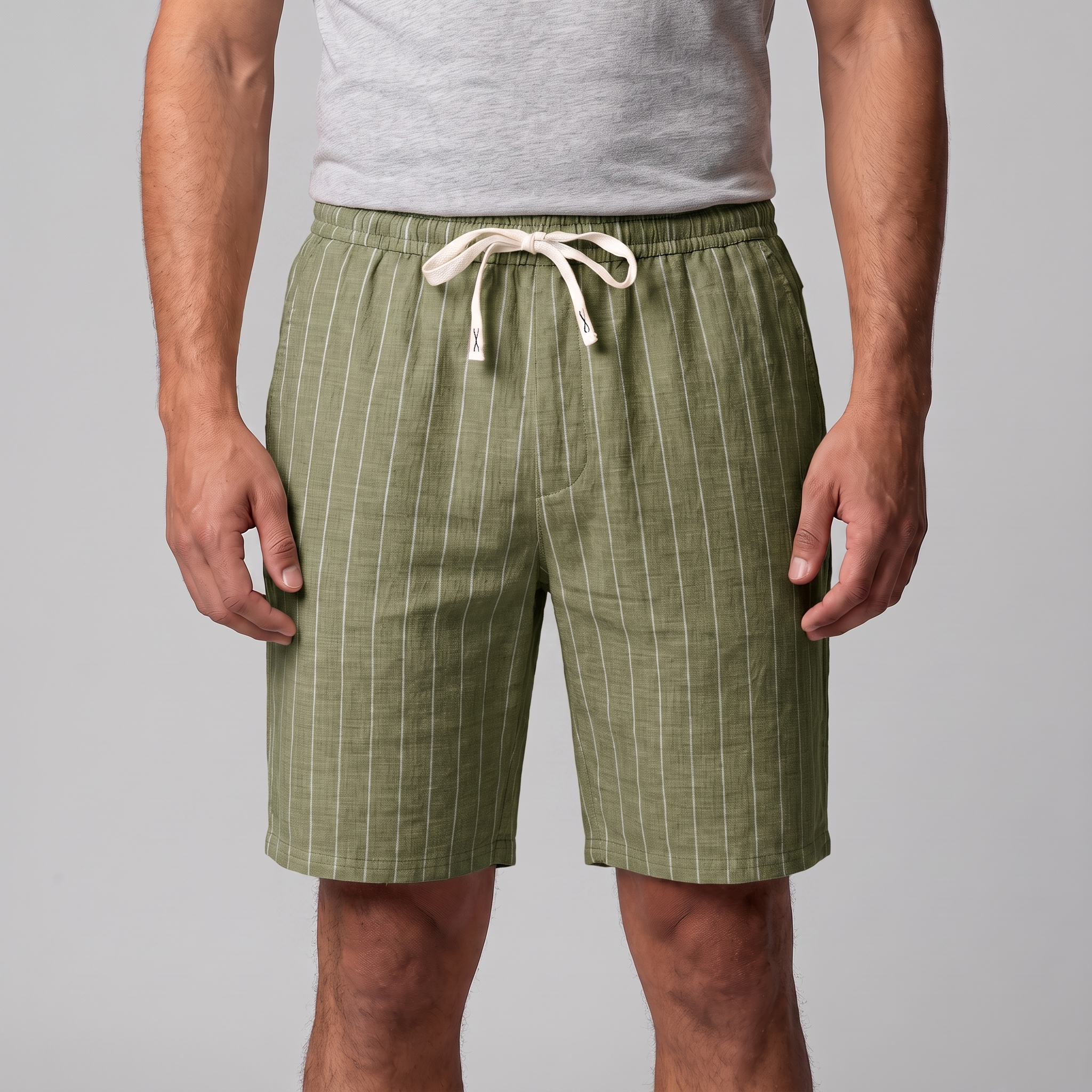 Men's Linen Pinstripe Summer Shorts