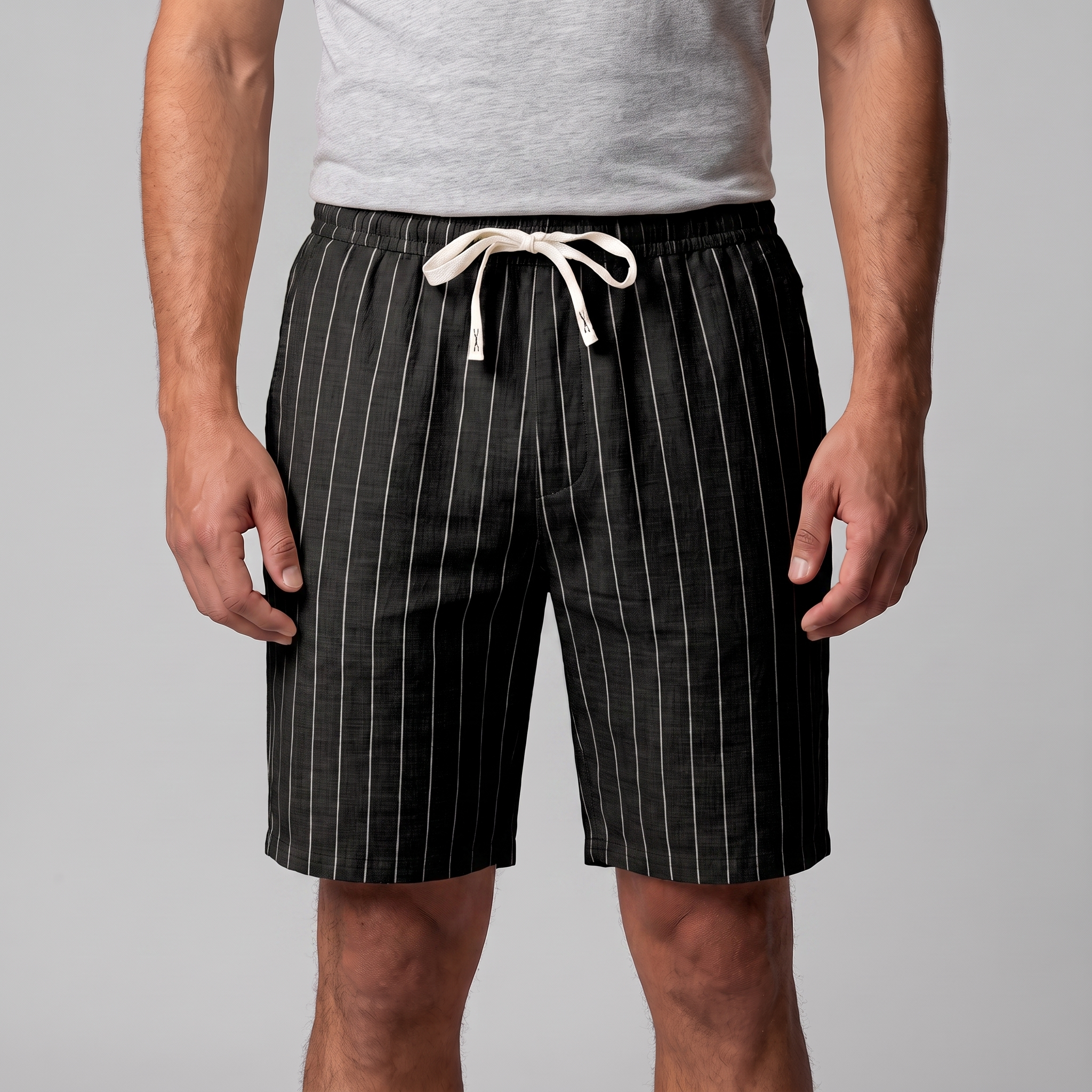 Men's Linen Pinstripe Summer Shorts