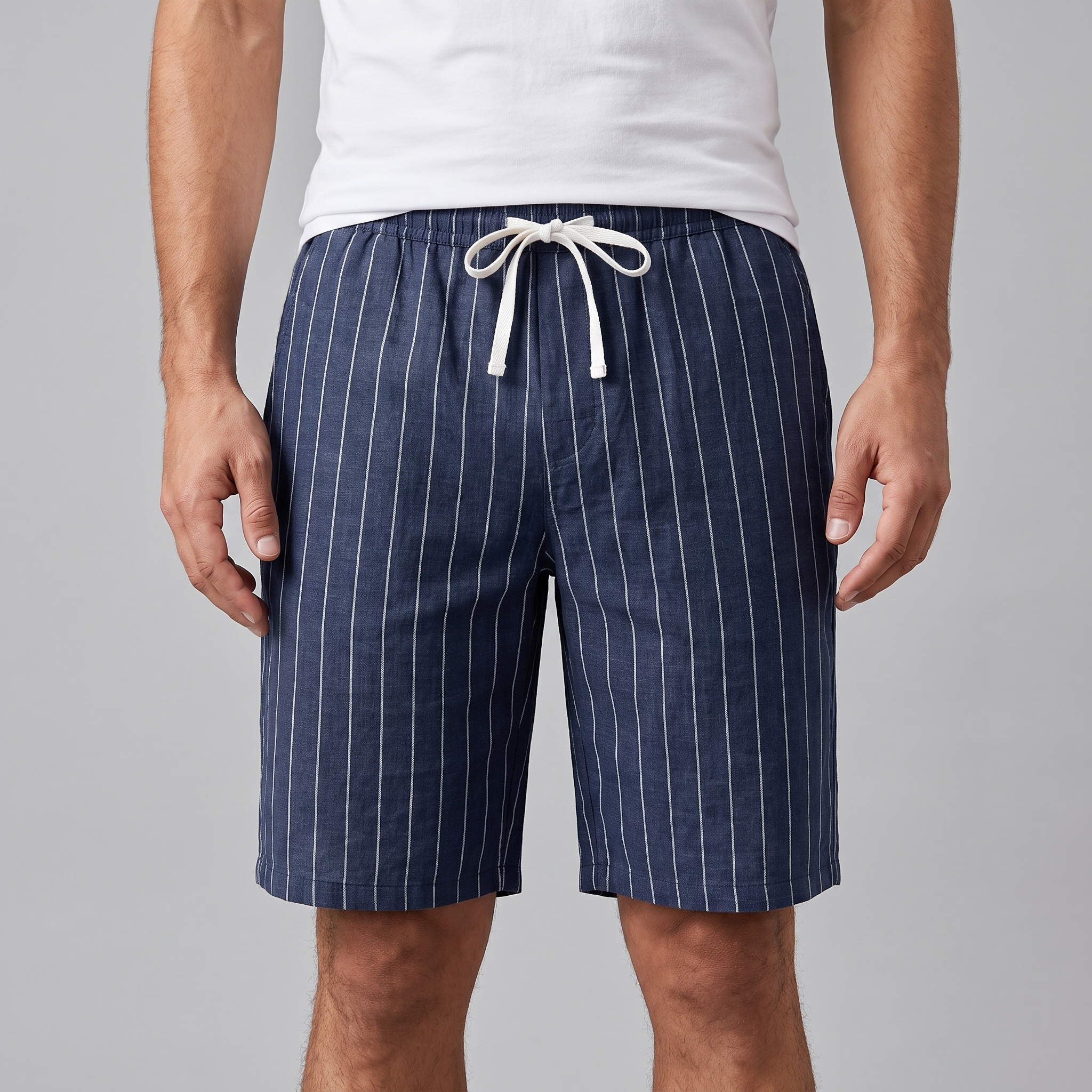 Men's Linen Pinstripe Summer Shorts