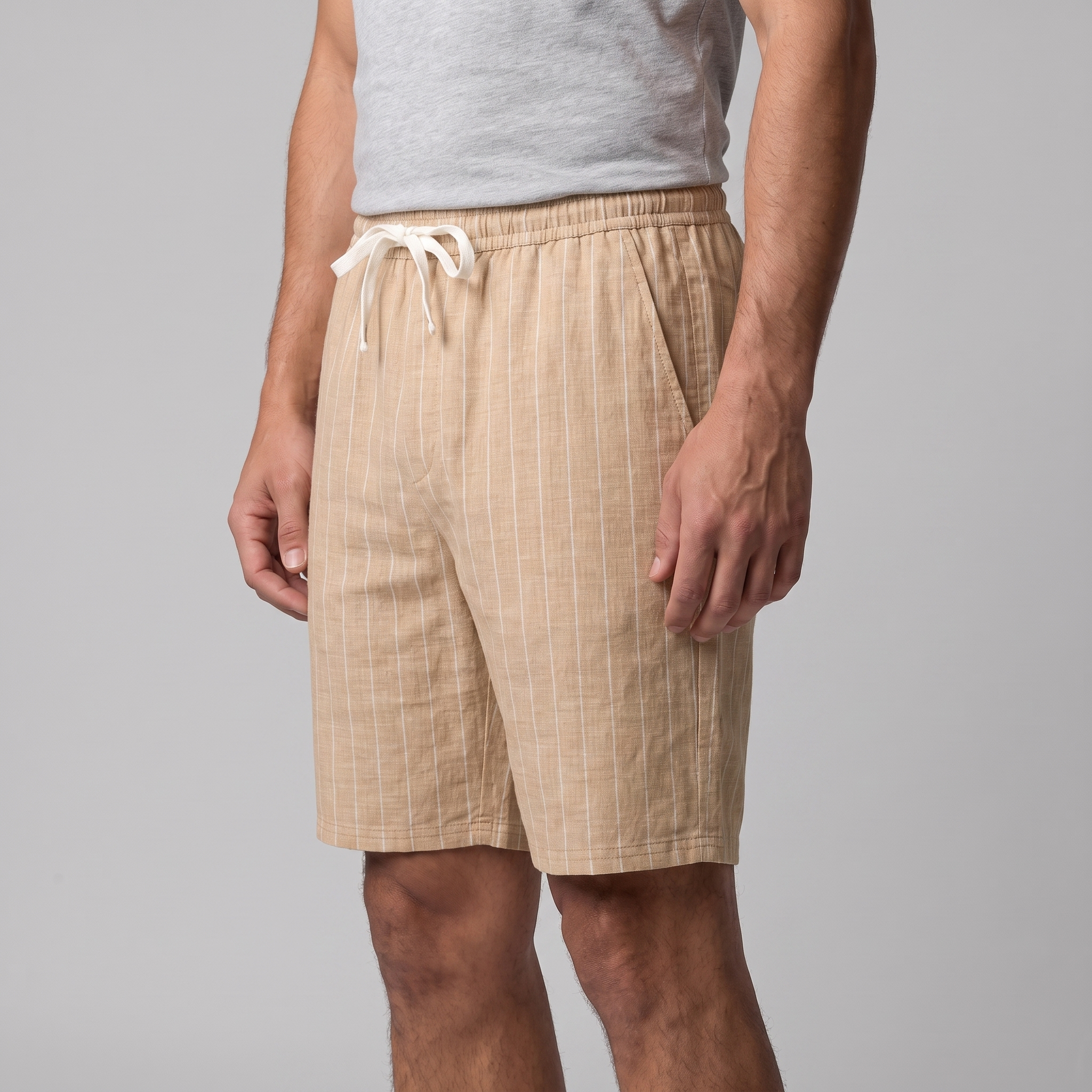 Men's Linen Pinstripe Summer Shorts