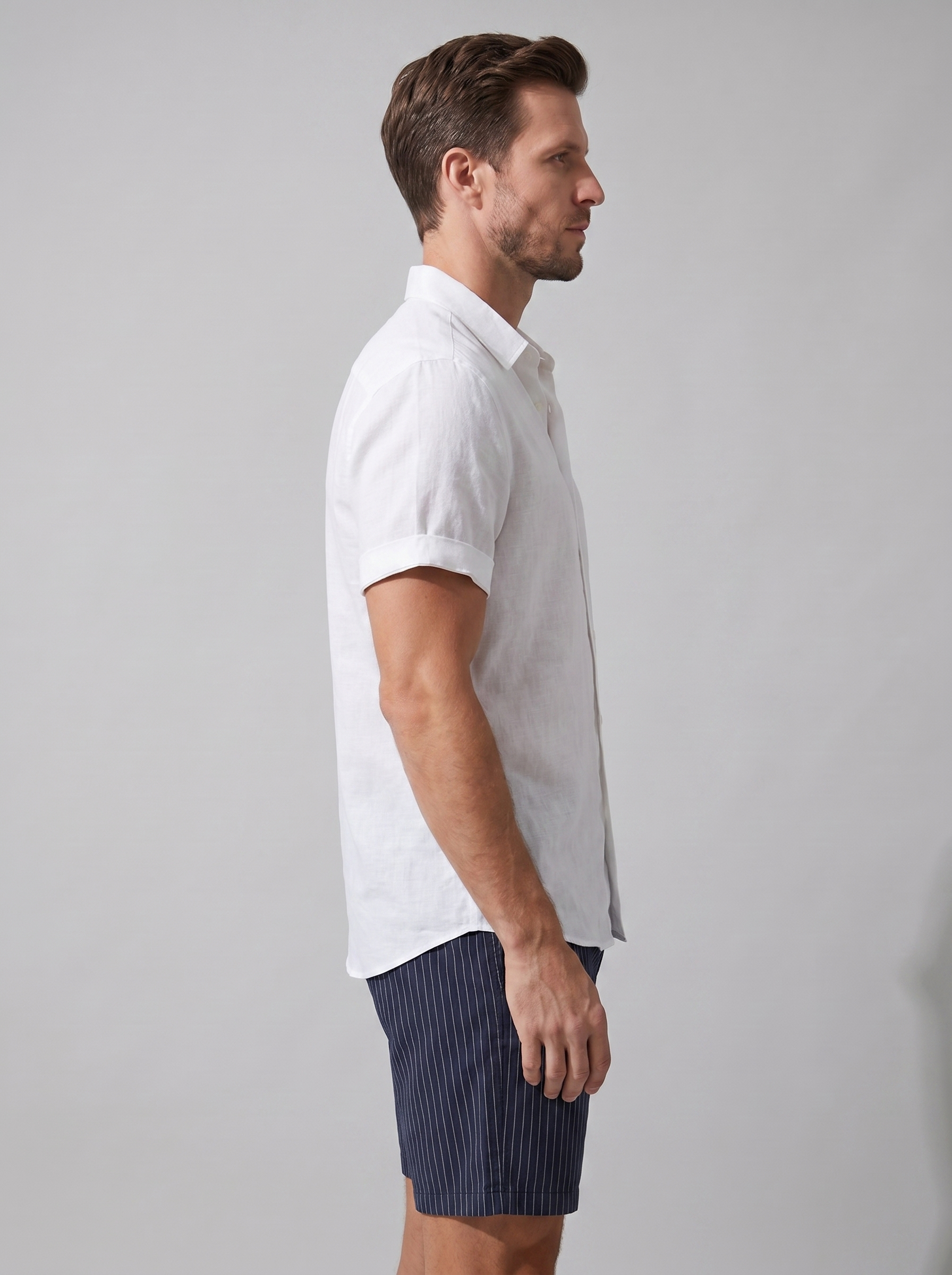 Men's Linen Shirt and Swim Shorts Set