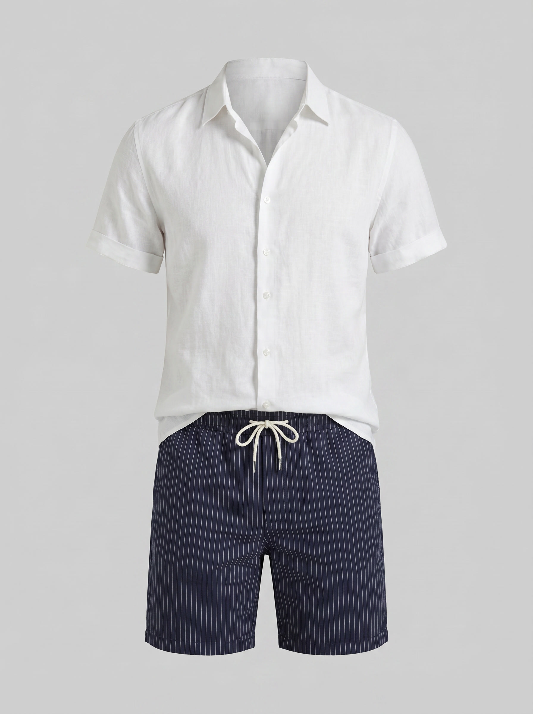 Men's Linen Shirt and Swim Shorts Set