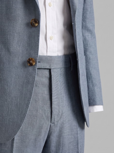 Men's Linen Slim-Fit Suit for Summer Weddings and Events
