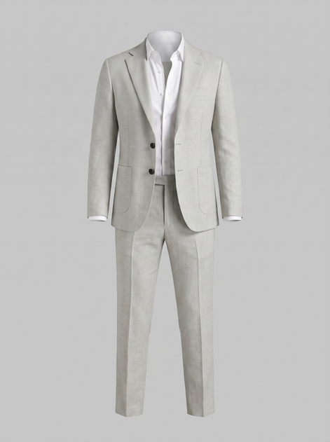 Men's Linen Slim-Fit Suit for Summer Weddings and Events