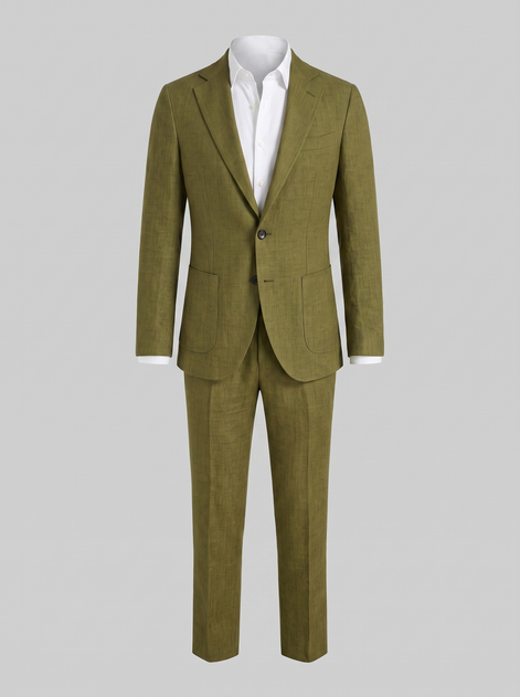 Men's Linen Slim-Fit Suit for Summer Weddings and Events