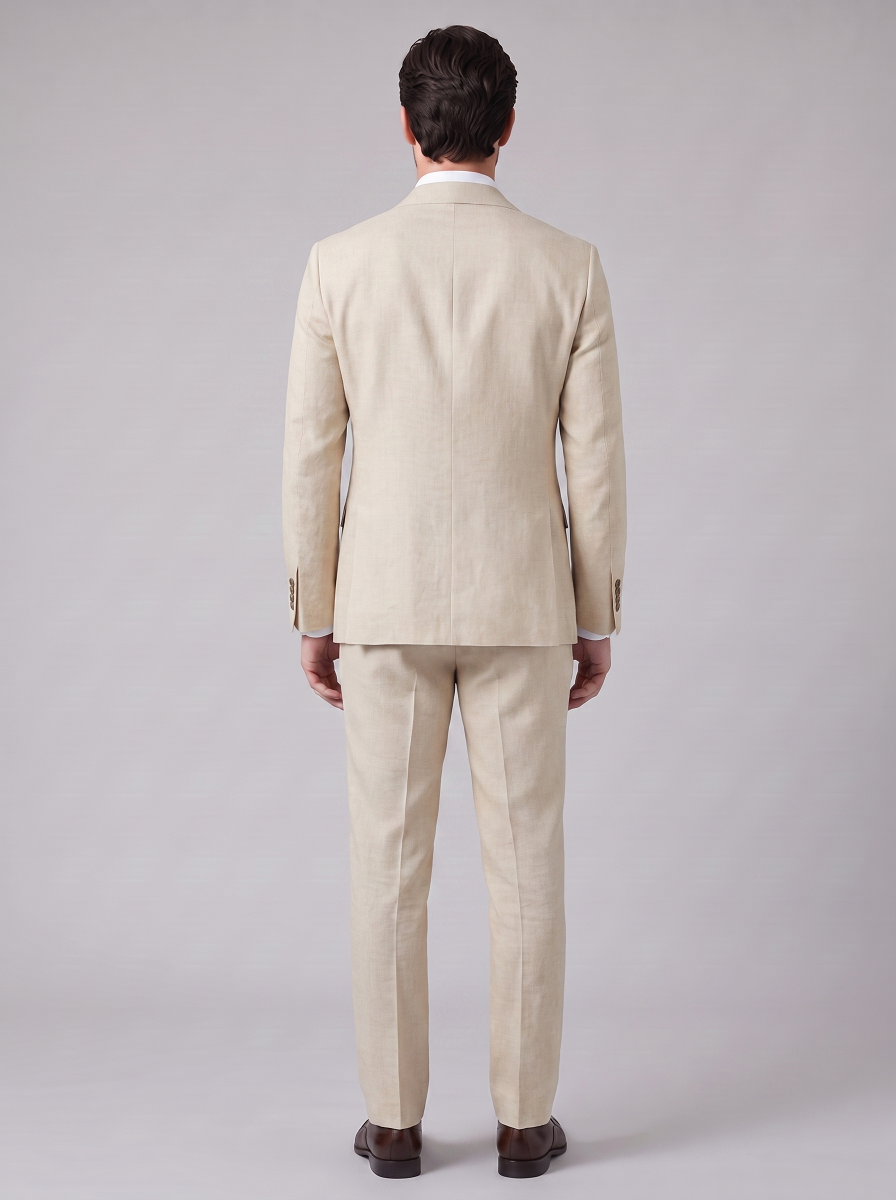 Men's Linen Slim-Fit Suit for Summer Weddings and Events