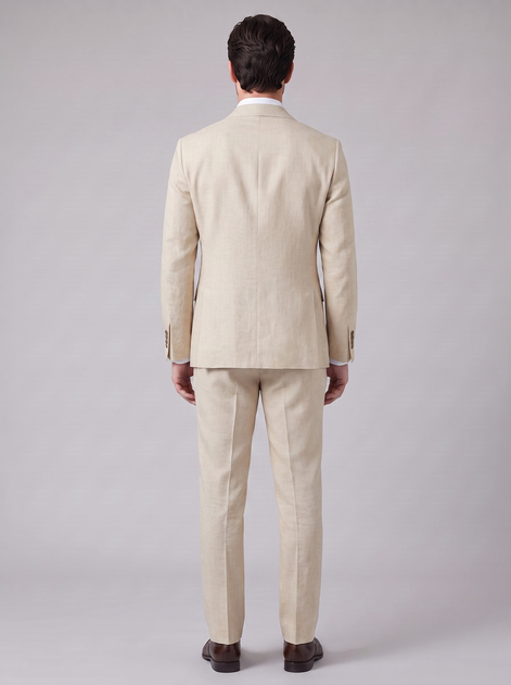 Men's Linen Slim-Fit Suit for Summer Weddings and Events