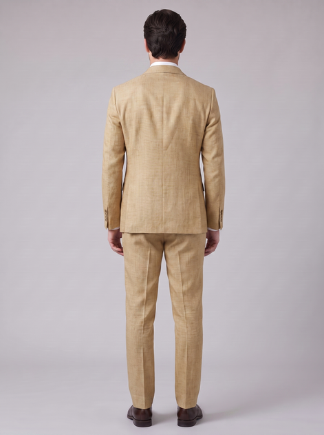 Men's Linen Slim-Fit Suit for Summer Weddings and Events