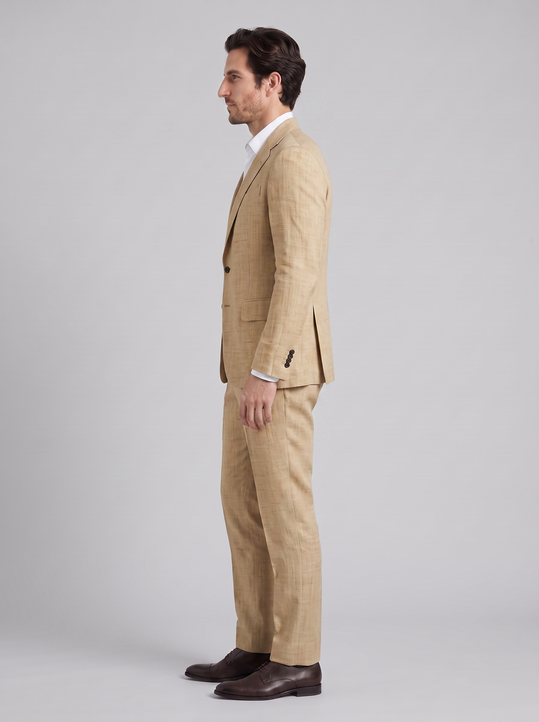 Men's Linen Slim-Fit Suit for Summer Weddings and Events
