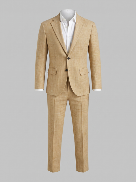 Men's Linen Slim-Fit Suit for Summer Weddings and Events