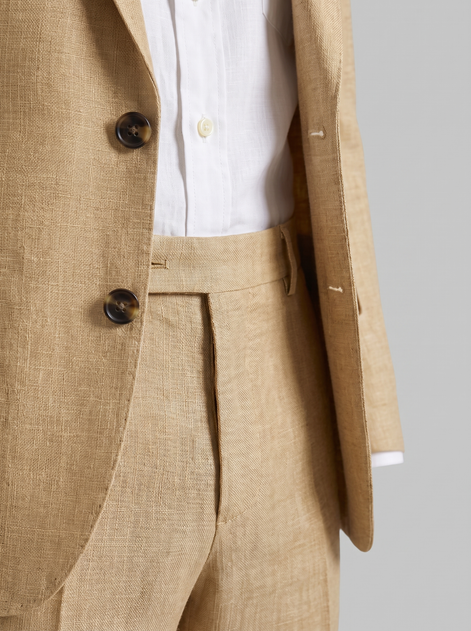 Men's Linen Slim-Fit Suit for Summer Weddings and Events
