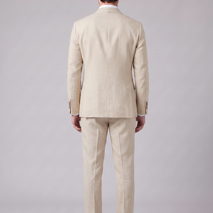 Men's Linen Slim-Fit Suit for Summer Weddings and Events