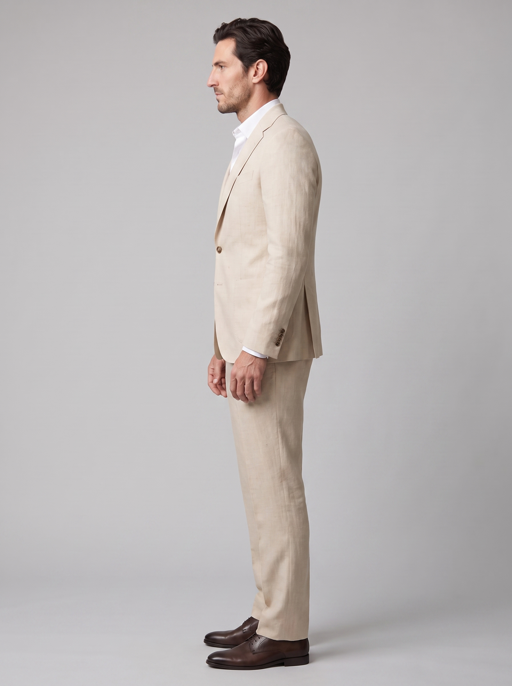 Men's Linen Slim-Fit Suit for Summer Weddings and Events