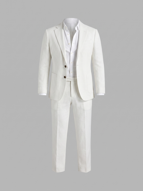 Men's Linen Slim-Fit Suit for Summer Weddings and Events