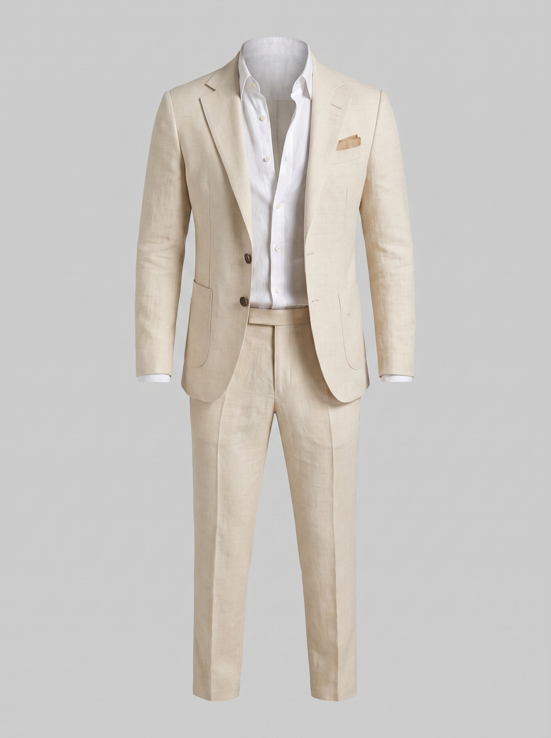 Men's Linen Slim-Fit Suit for Summer Weddings and Events