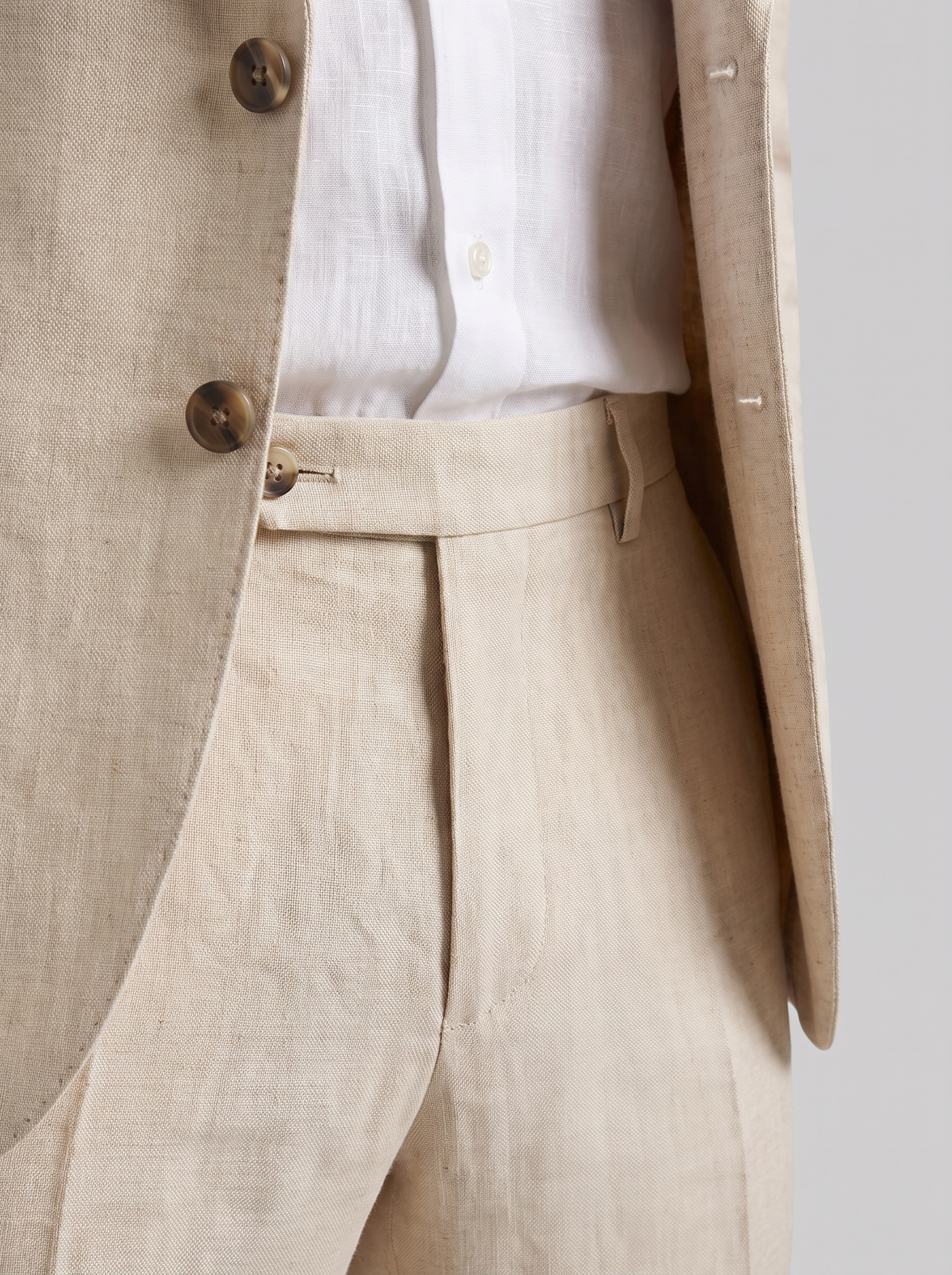 Men's Linen Slim-Fit Suit for Summer Weddings and Events