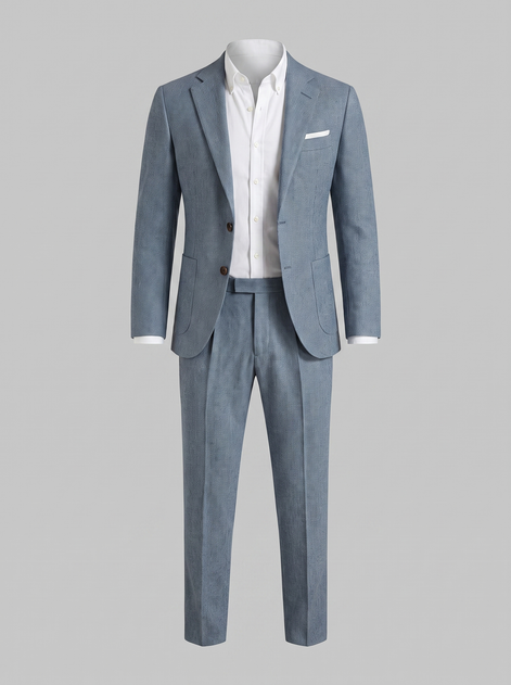 Men's Linen Slim-Fit Suit for Summer Weddings and Events