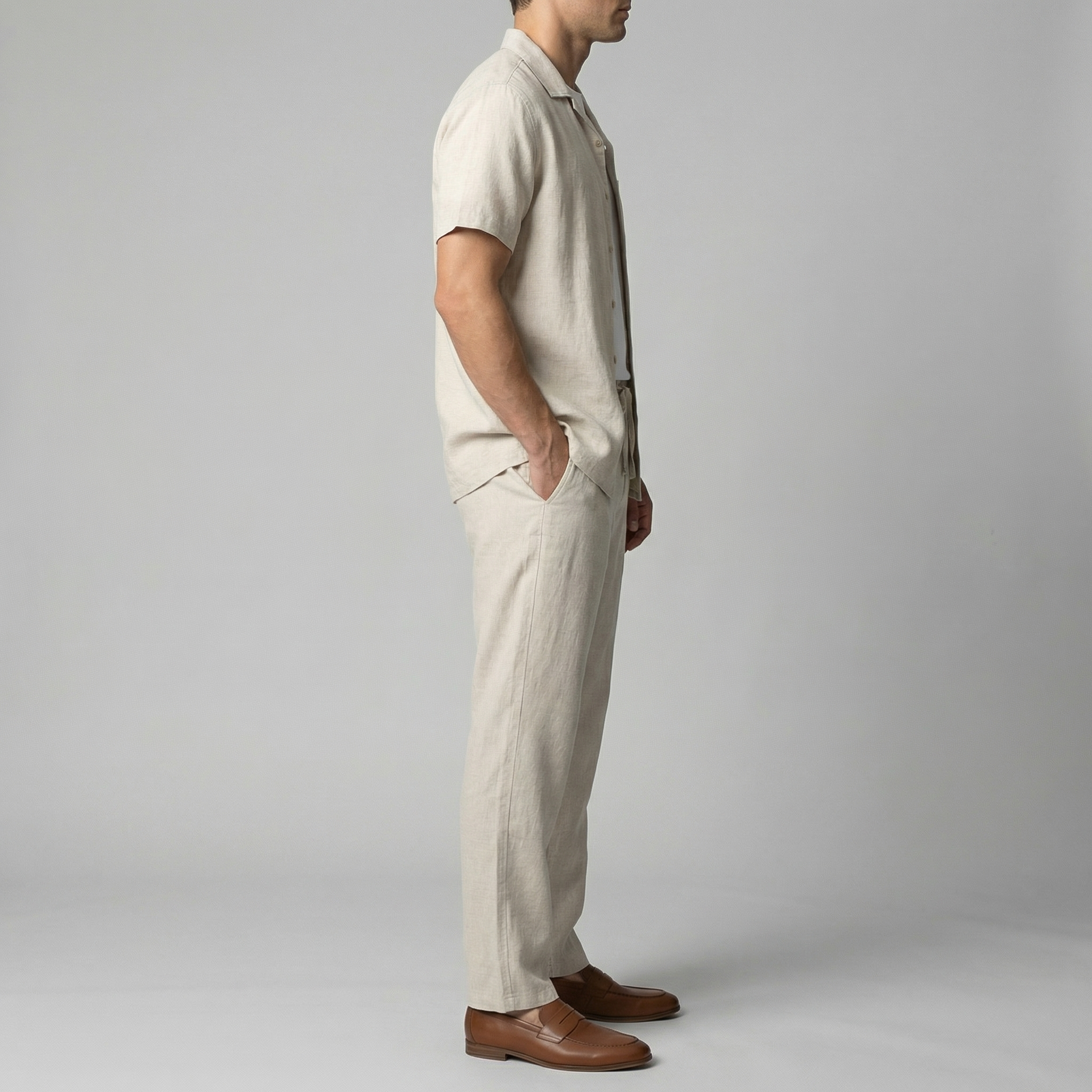 Men's Linen Slim Fit Trousers