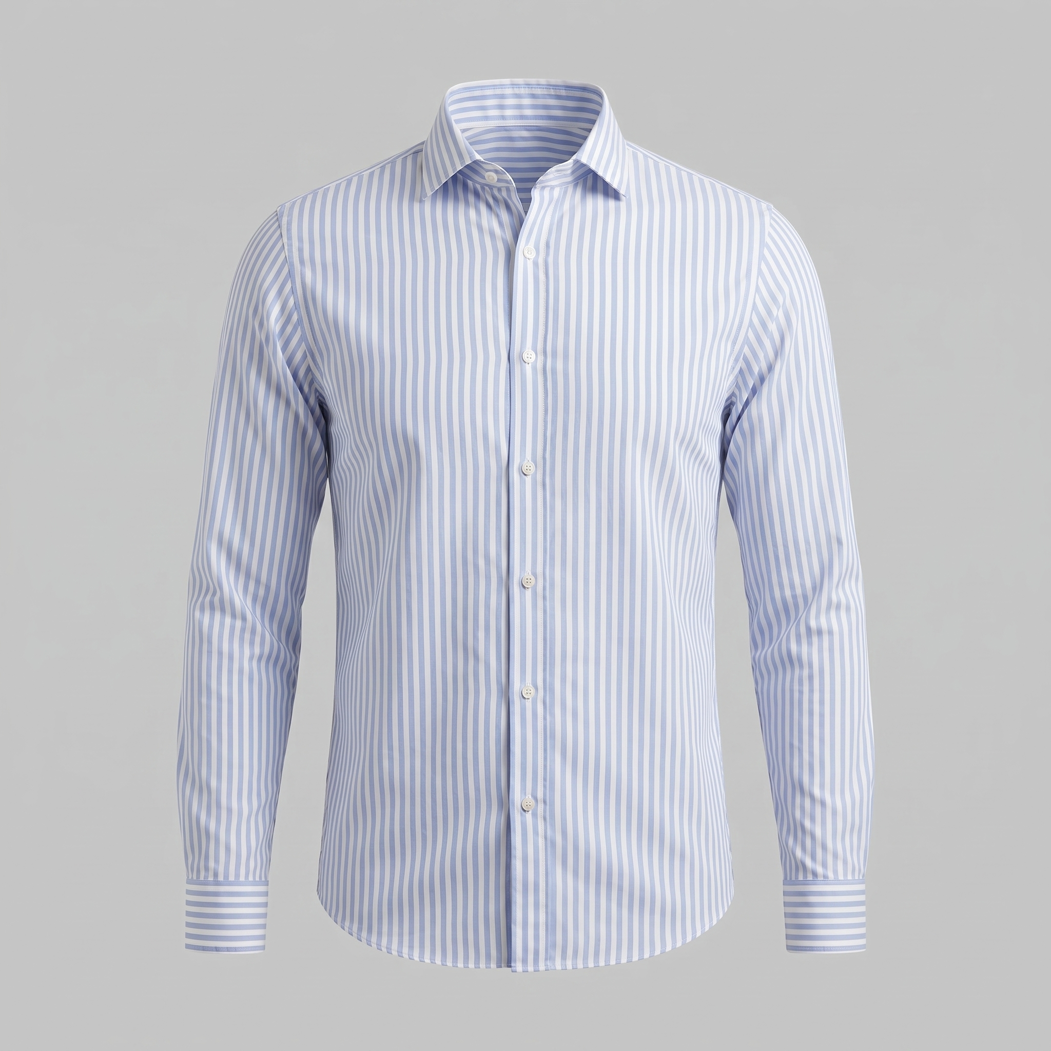 Men's Linen Vertical Stripe Dress Shirt