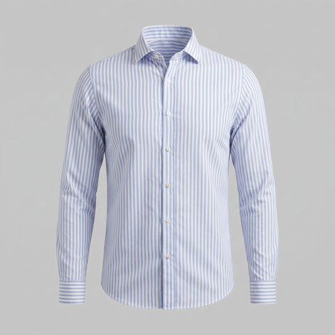Men's Linen Vertical Stripe Dress Shirt