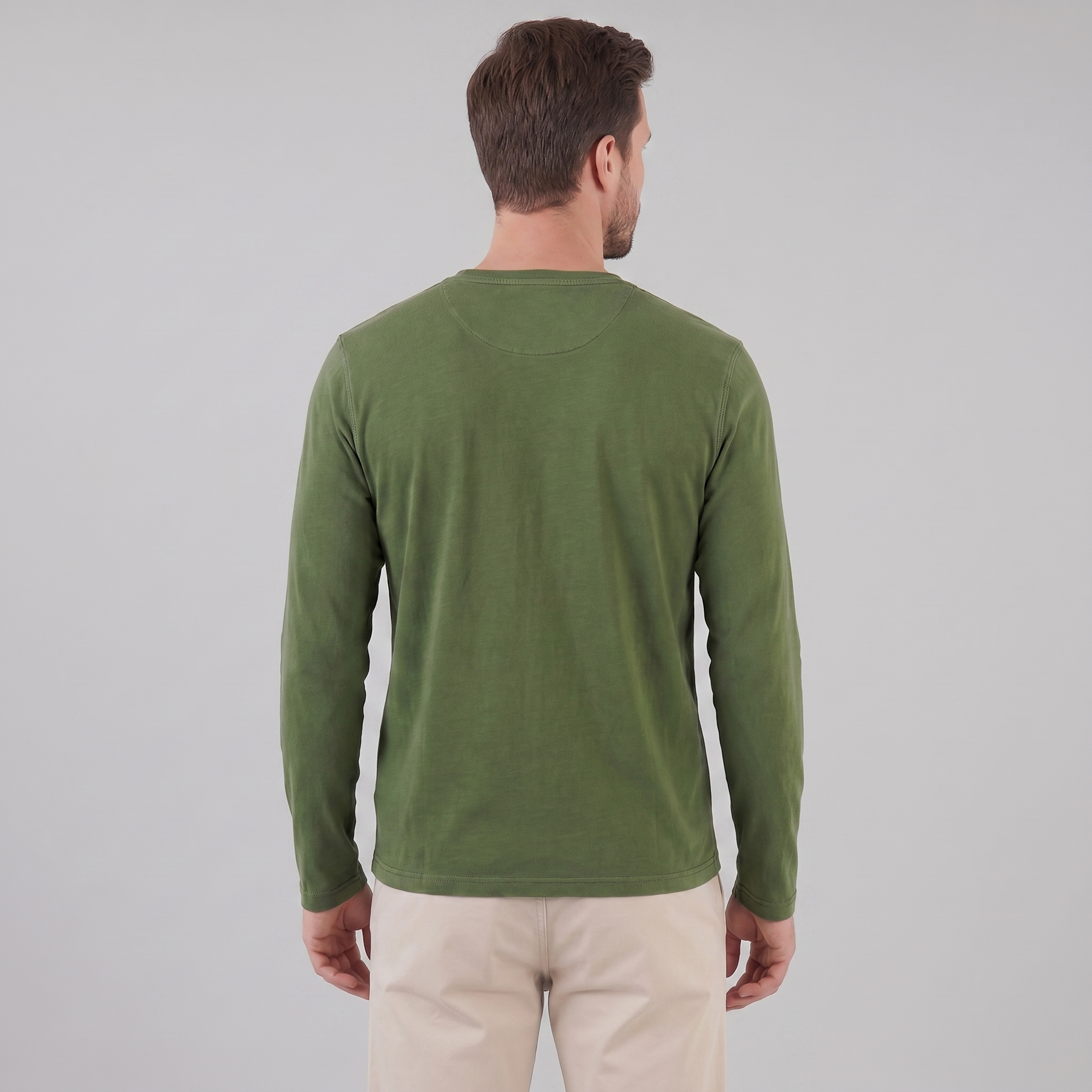 Men's Vintage Long Sleeve Henley Shirt