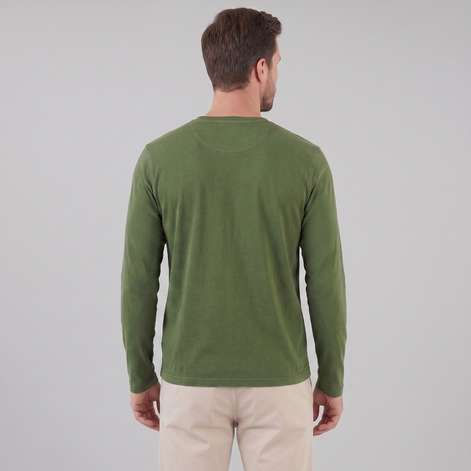 Men's Vintage Long Sleeve Henley Shirt