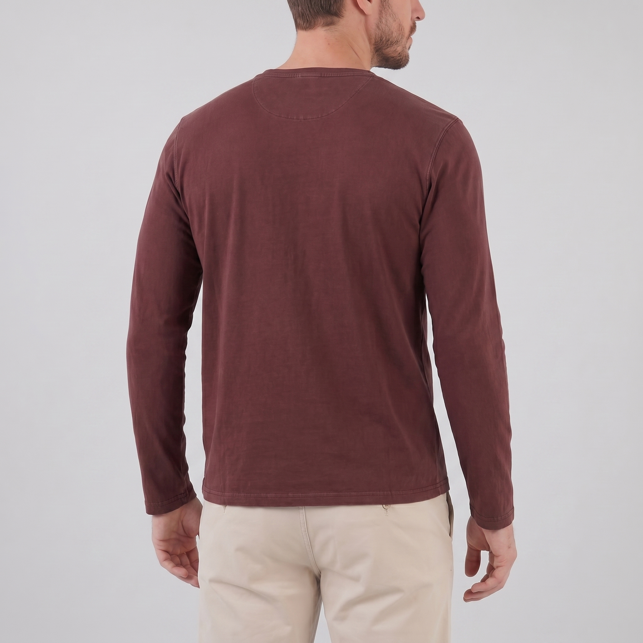 Men's Vintage Long Sleeve Henley Shirt
