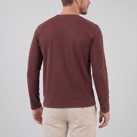 Men's Vintage Long Sleeve Henley Shirt