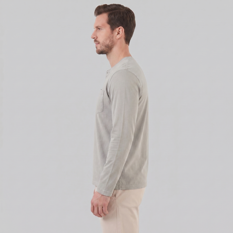 Men's Vintage Long Sleeve Henley Shirt