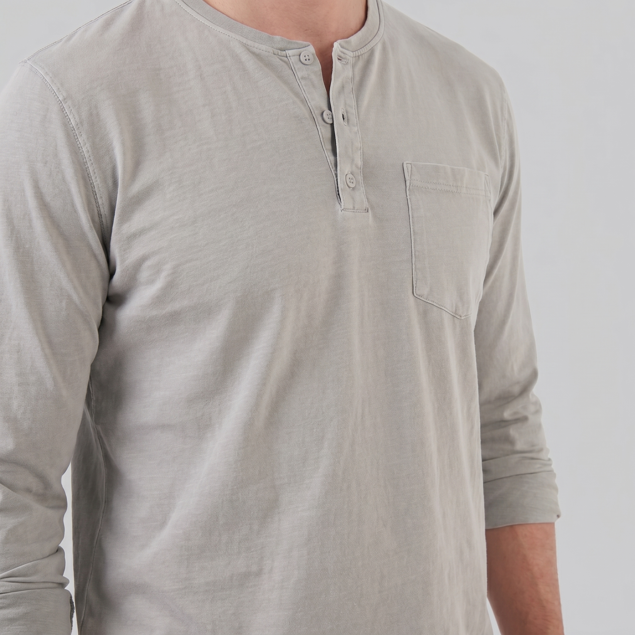 Men's Vintage Long Sleeve Henley Shirt