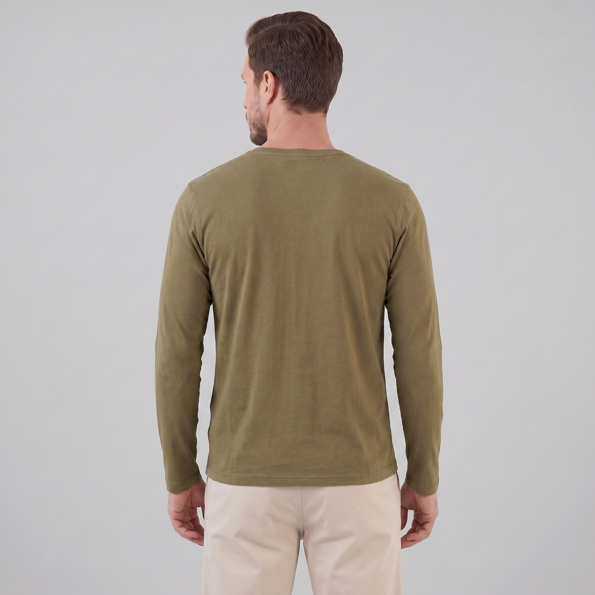 Men's Vintage Long Sleeve Henley Shirt