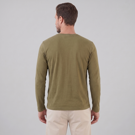 Men's Vintage Long Sleeve Henley Shirt