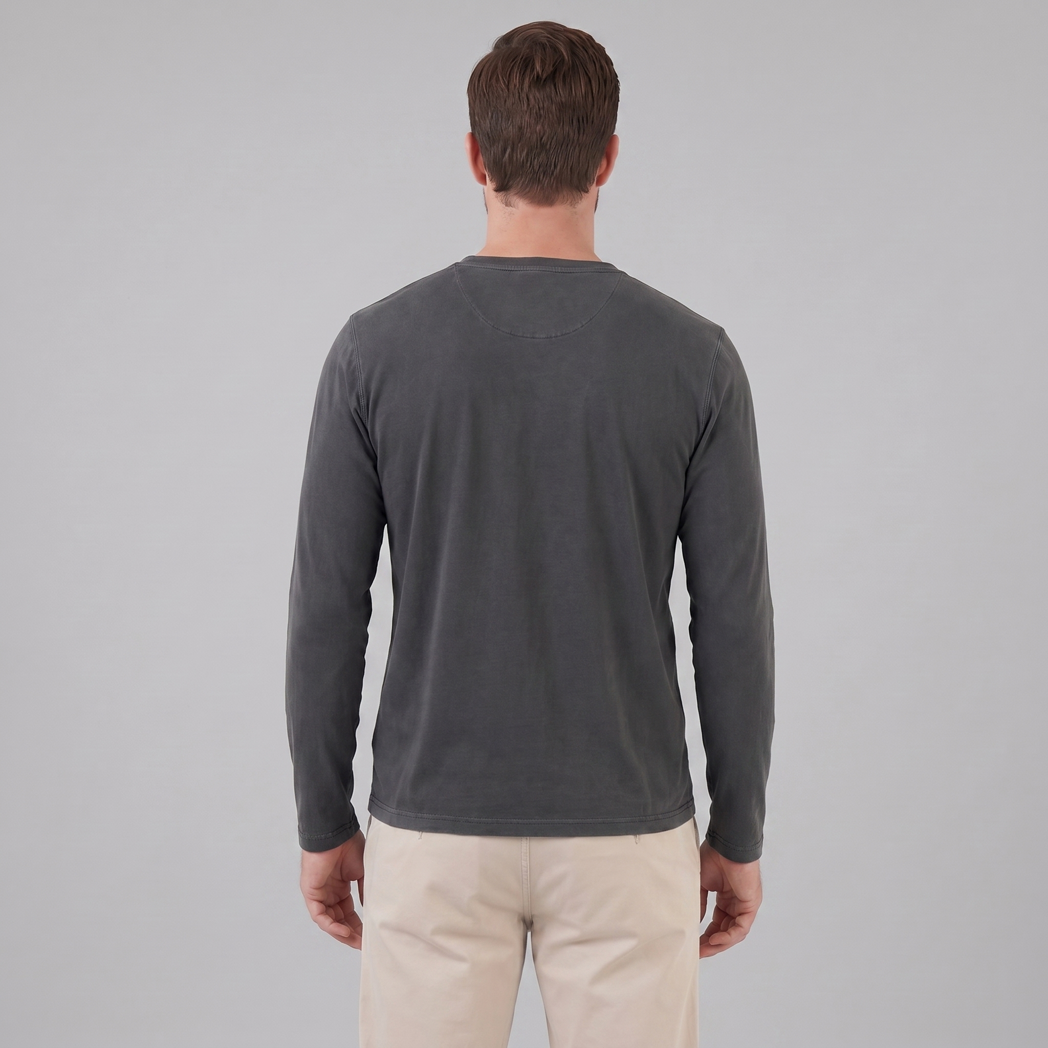 Men's Vintage Long Sleeve Henley Shirt