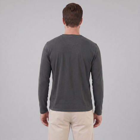 Men's Vintage Long Sleeve Henley Shirt