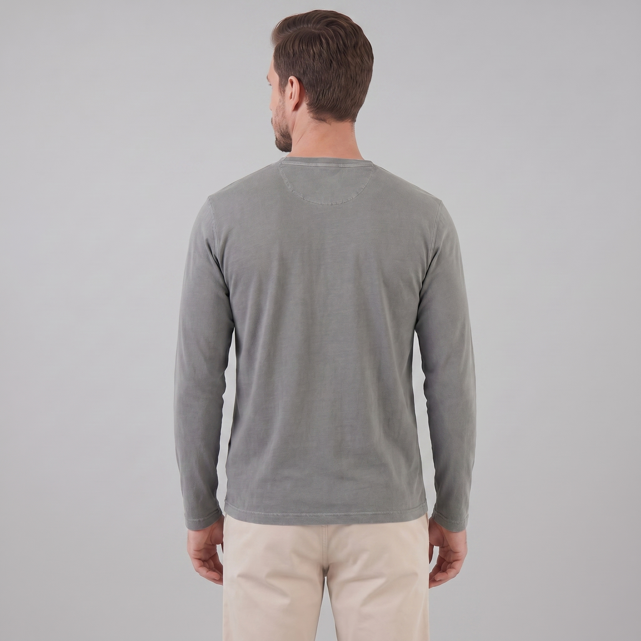 Men's Vintage Long Sleeve Henley Shirt